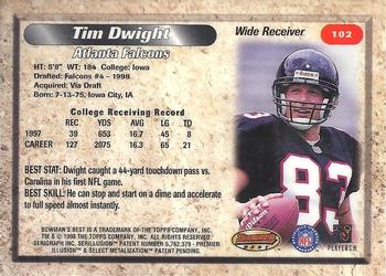 1998 Bowman's Best #102 Tim Dwight Back