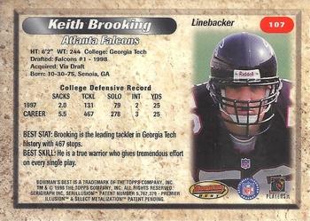 1998 Bowman's Best #107 Keith Brooking Back