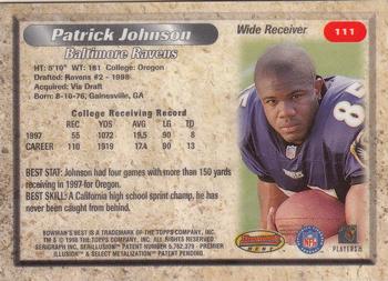 1998 Bowman's Best #111 Pat Johnson Back