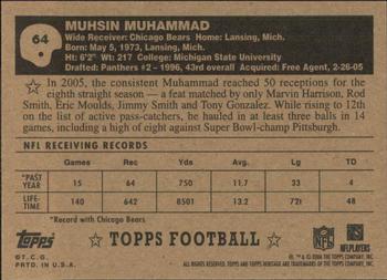 2006 Topps Heritage - Black Backs #64 Muhsin Muhammad Back