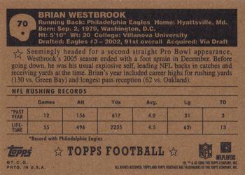 2006 Topps Heritage - Black Backs #70 Brian Westbrook Back
