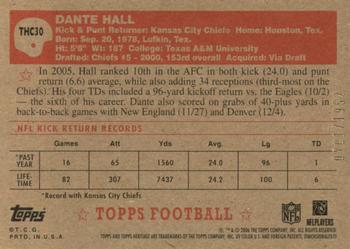 2006 Topps Heritage - Chrome #THC30 Dante Hall Back