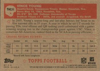 2006 Topps Heritage - Chrome #THC51 Vince Young Back