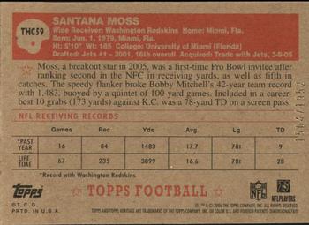 2006 Topps Heritage - Chrome #THC59 Santana Moss Back