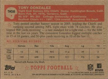 2006 Topps Heritage - Chrome #THC68 Tony Gonzalez Back
