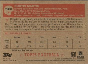 2006 Topps Heritage - Chrome #THC81 Curtis Martin Back