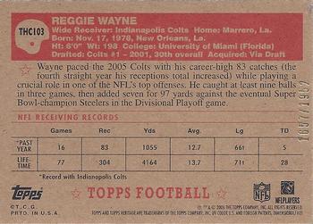 2006 Topps Heritage - Chrome #THC103 Reggie Wayne Back