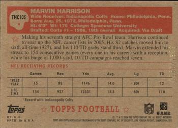 2006 Topps Heritage - Chrome #THC105 Marvin Harrison Back