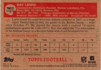 2006 Topps Heritage - Chrome Refractors #THC22 Ray Lewis Back