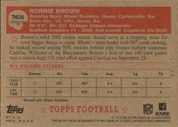2006 Topps Heritage - Chrome Refractors #THC46 Ronnie Brown Back