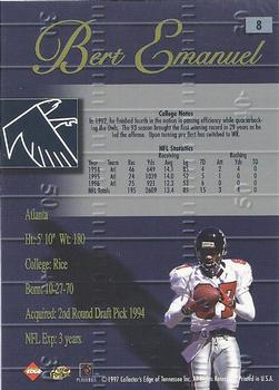 1998 Collector's Edge Advantage #8 Bert Emanuel Back