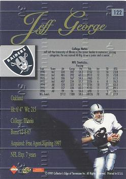 1998 Collector's Edge Advantage #122 Jeff George Back