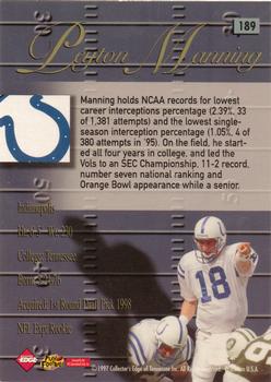 1998 Collector's Edge Advantage #189 Peyton Manning Back