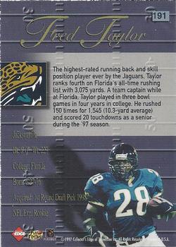 1998 Collector's Edge Advantage #191 Fred Taylor Back