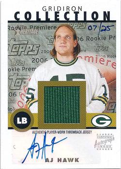 2006 Topps Heritage - Gridiron Collection Jersey Autographs #GCRA-AH A.J. Hawk Front
