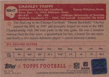 2006 Topps Heritage - Real One Autographs #ROA-CT Charley Trippi Back