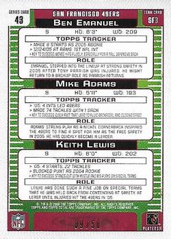 2006 Topps Total - Black #43 Keith Lewis / Mike Adams / Ben Emanuel Back
