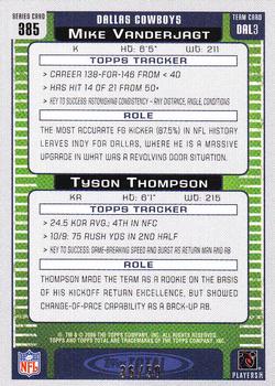 2006 Topps Total - Black #385 Tyson Thompson / Mike Vanderjagt Back
