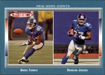 2006 Topps Total - Blue #113 Amani Toomer / Brandon Jacobs Front
