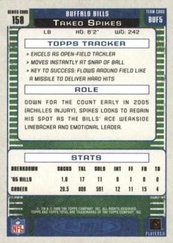 2006 Topps Total - Blue #158 Takeo Spikes Back