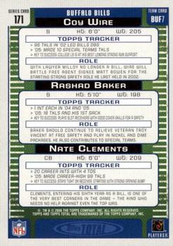 2006 Topps Total - Blue #171 Rashad Baker / Nate Clements / Coy Wire Back