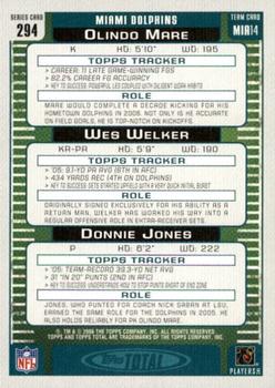 2006 Topps Total - Blue #294 Donnie Jones / Olindo Mare / Wes Welker Back