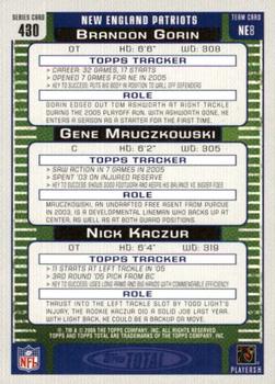 2006 Topps Total - Blue #430 Nick Kaczur / Gene Mruczkowski / Brandon Gorin Back