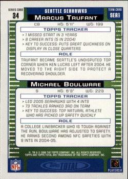 2006 Topps Total - Gold #34 Marcus Trufant / Michael Boulware Back