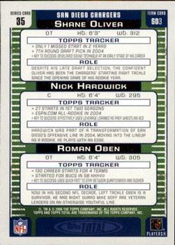 2006 Topps Total - Gold #35 Nick Hardwick / Roman Oben / Shane Olivea Back