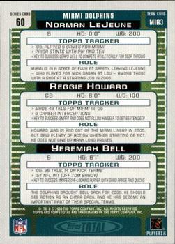 2006 Topps Total - Gold #60 Norman Lejeune / Reggie Howard / Yeremiah Bell Back