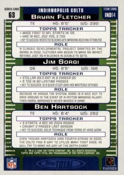 2006 Topps Total - Gold #63 Bryan Fletcher / Ben Hartsock / Jim Sorgi Back