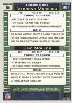 2006 Topps Total - Gold #65 Eric Moulds / Vernand Morency Back