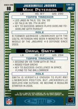 2006 Topps Total - Gold #80 Daryl Smith / Mike Peterson Back