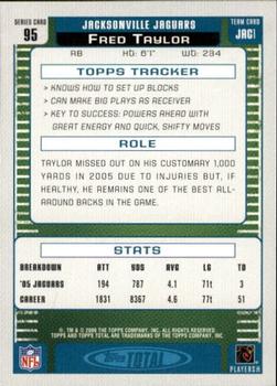 2006 Topps Total - Gold #95 Fred Taylor Back