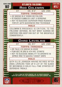 2006 Topps Total - Gold #102 Chad Lavalais / Rod Coleman Back