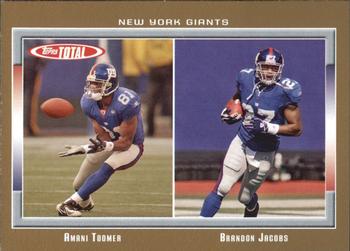 2006 Topps Total - Gold #113 Amani Toomer / Brandon Jacobs Front