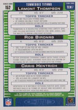 2006 Topps Total - Gold #152 Lamont Thompson / Craig Hentrich / Rob Bironas Back