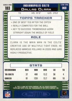 2006 Topps Total - Gold #183 Dallas Clark Back