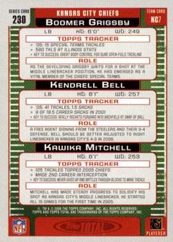 2006 Topps Total - Gold #230 Boomer Grigsby / Kendrell Bell / Kawika Mitchell Back