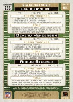 2006 Topps Total - Gold #295 Aaron Stecker / Devery Henderson / Ernie Conwell Back
