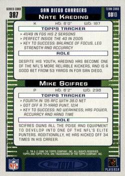 2006 Topps Total - Gold #387 Mike Scifres / Nate Kaeding Back