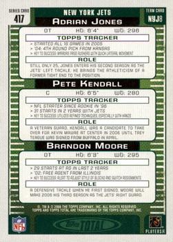2006 Topps Total - Gold #417 Brandon Moore / Adrian Jones / Pete Kendall Back
