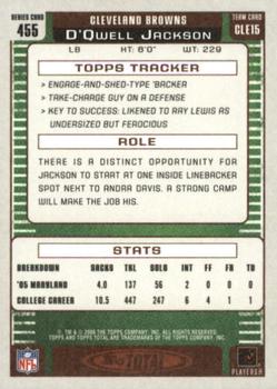 2006 Topps Total - Gold #455 D'Qwell Jackson Back