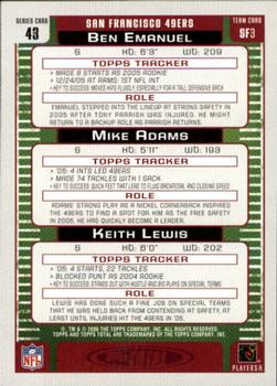 2006 Topps Total - Red #43 Keith Lewis / Mike Adams / Ben Emanuel Back