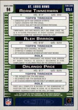 2006 Topps Total - Red #94 Orlando Pace / Adam Timmerman / Alex Barron Back