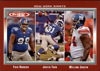 2006 Topps Total - Red #199 Justin Tuck / William Joseph / Fred Robbins Front