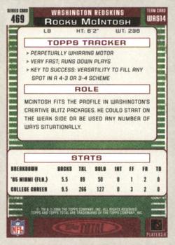 2006 Topps Total - Red #469 Rocky McIntosh Back