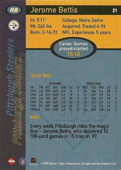 1998 Collector's Edge First Place #21 Jerome Bettis Back
