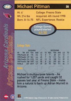 1998 Collector's Edge First Place #30 Michael Pittman Back