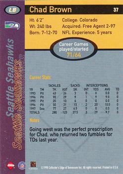 1998 Collector's Edge First Place #37 Chad Brown Back